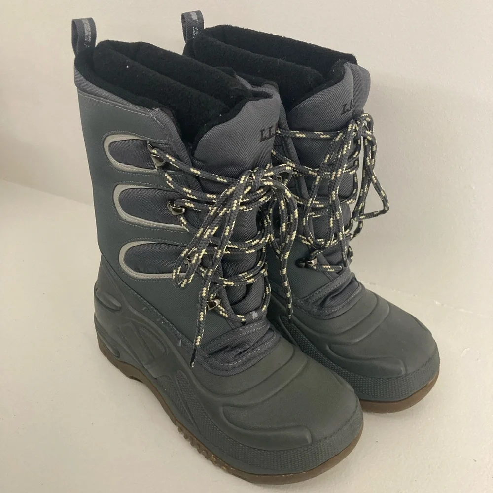 L.L.Bean Gray Winter Boot Kid’s 3G = Women’s 5G Ski Snowboard Holiday Waterproof